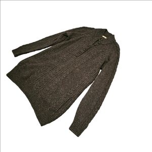 Soft Surroundings Cableknit Sweater Gray Cashmere Wool Modal Blend Medium